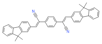 Structural formula of (2Z,2'Z)-3,3'-Benzen-1,4-diylbis[2-(9,9-dimethyl-9H-fluoren-3-yl)prop-1-enenitrile]