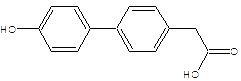 Structural formula of (4'-Hydroxybiphenyl-4-yl)acetic acid
